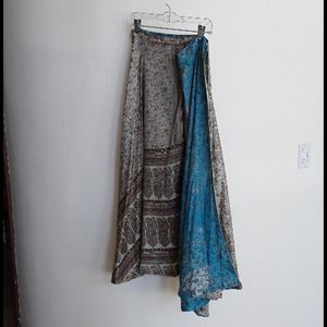 Boho silk reversible skirt